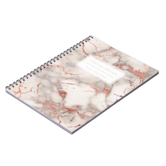 Goldmarmor mit moderner schicker Rose Notizblock (Linke Seite)