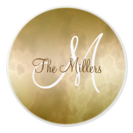 Goldmarmor mit Namen und Initiale Keramikknauf