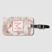Goldmarmor mit personalisierter Rose Gepäckanhänger (Vorderseite (Horizontal))
