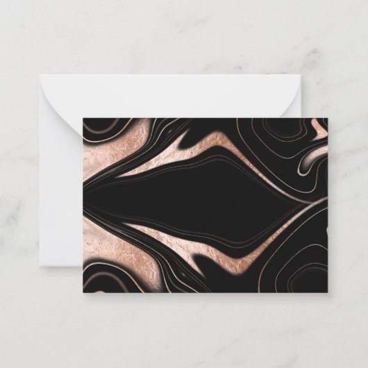 Goldmarmor mit schwarzer Rose Hochzeitsreaktion UA Mitteilungskarte (Rückseite)