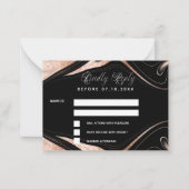 Goldmarmor mit schwarzer Rose Hochzeitsreaktion UA Mitteilungskarte (Vorderseite)