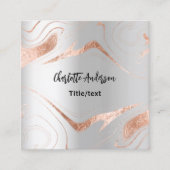 Goldmarmor mit silberner Rose QR-Code elegant Quadratische Visitenkarte (Vorderseite)