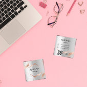 Goldmarmor mit silberner Rose QR-Code elegant Quadratische Visitenkarte