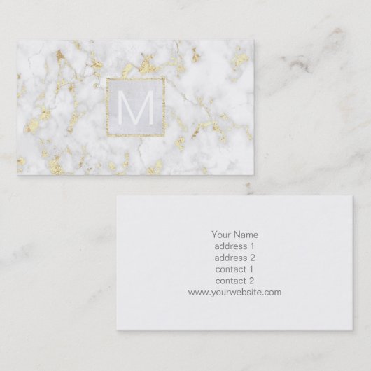 Goldmarmor, monogramm visitenkarte (Vorne/Hinten)