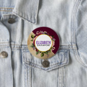 Goldmarmor Muster und Burgund Florals Button (Beispiel)