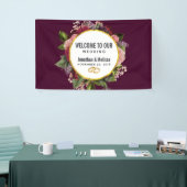 Goldmarmor Muster und Burgund Florals Hochzeit Banner (Messeveranstaltung)