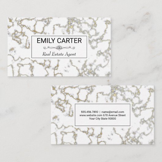 Goldmarmor | Real Anwesen Agent Visitenkarte (Vorne/Hinten)