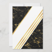 Goldmarmor Streifen Typografie schwarze Einschließ Einladung (Rückseite)