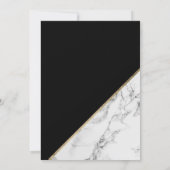Goldmarmor Streifen Typografie Schwarze Hochzeit Einladung (Rückseite)