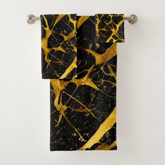 Goldmarmor Textur Nahtloses Muster Badhandtuch Set (Insitu)