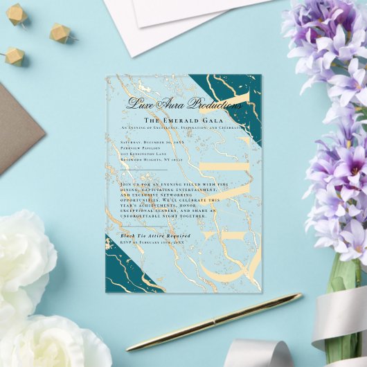 Goldmarmor | Unternehmensgala Acryleinladungen (In Situ (Hochzeit))