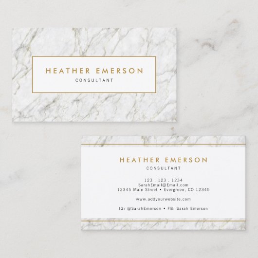 Goldmarmor Visitenkarte (Vorne/Hinten)