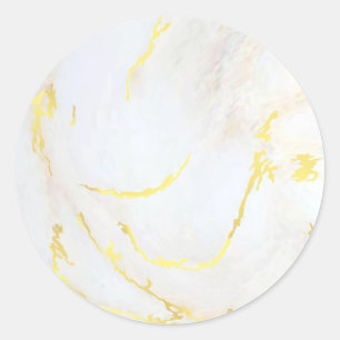 Goldmarmor-Vorlage Leer - Fügen Sie Ihren Text Ein Runder Aufkleber