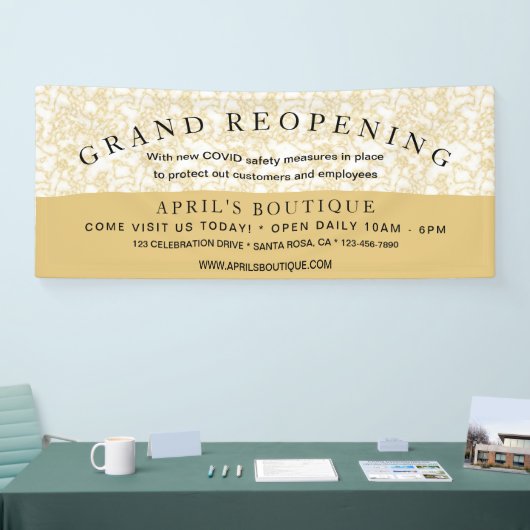 Goldmarmorgeschäfte - Wiedereröffnung der COVID-Si Banner (Messe)