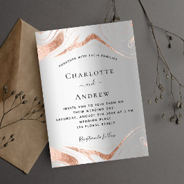 Goldmarmorhochzeit der Silberne Rose Einladung