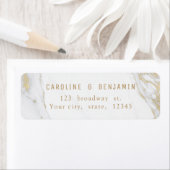 Goldmarmormoderne Hochzeits-LuxusRücksendeadresse (Insitu)