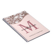 Goldmarmormonogramm der modernen rostfreien Rose Notizblock (Rechte Seite)