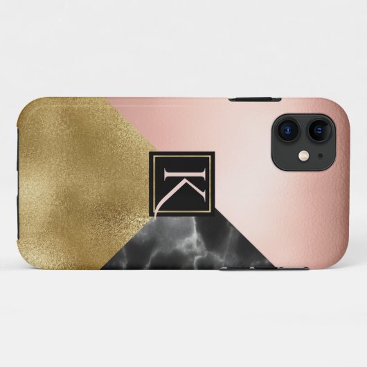 Goldmarmorn Mit Monogramm Case-Mate iPhone Hülle (Rückseite (Horizontal))