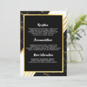 Goldmarmorstreifen Typografie bl Hochzeitsprogramm Einladung (Stehend Vorderseite)