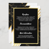 Goldmarmorstreifen Typografie bl Hochzeitsprogramm Einladung (Vorne/Hinten)