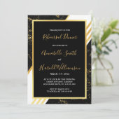 Goldmarmorstreifen typografisch bl Probe Abendesse Einladung (Stehend Vorderseite)