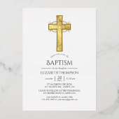 Goldmarmortaufe oder Christening Filigree Folieneinladung (Rückseite)