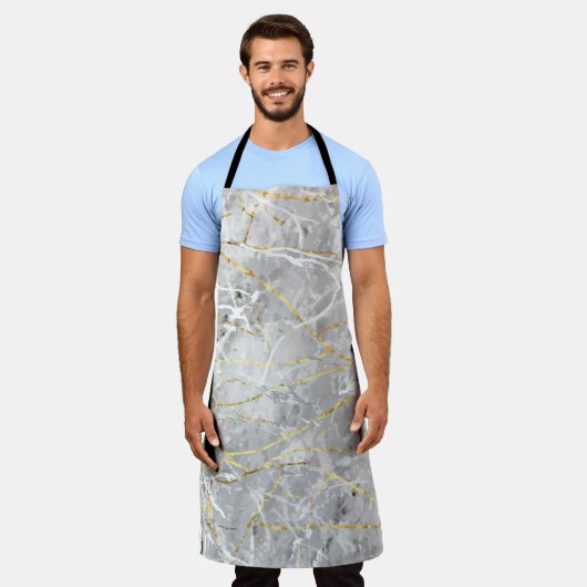 Goldmarmortextur Schürze (Getragen)