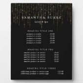 Goldmarquee | Preis- und Dienstleistungsanzeige Fotoplatte (Vorderseite)