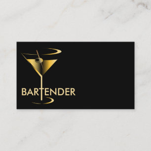 Goldmartini-Cocktail-Barkeeper-Geschäfts-Karte Visitenkarte