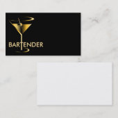 Goldmartini-Cocktail-Barkeeper-Geschäfts-Karte Visitenkarte (Vorne/Hinten)