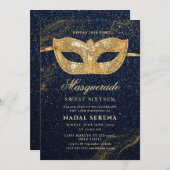 Goldmaske Einladung (Vorne/Hinten)