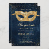 Goldmaske Einladung (Vorne/Hinten)