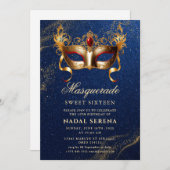 Goldmaske Einladung (Vorne/Hinten)