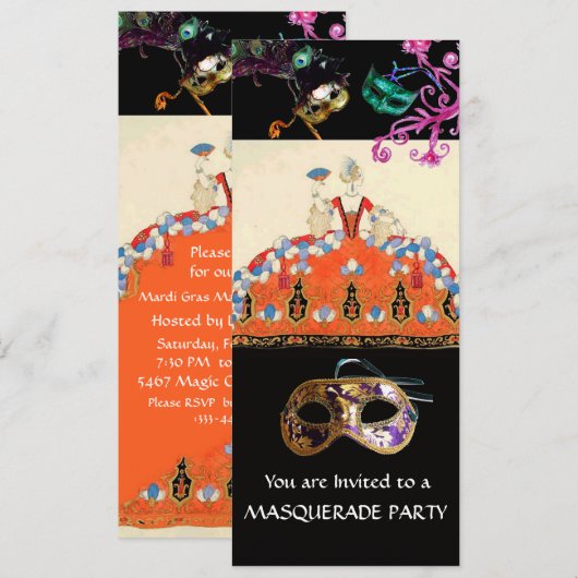 GOLDMASKEN ORANGE LADY MASQUERADE PARTY Programm (Vorne/Hinten)