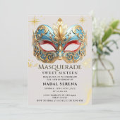 Goldmaskerade Einladung (Stehend Vorderseite)