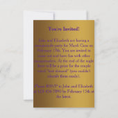 Goldmaskerade-Masken-Karneval-Einladung Einladung (Rückseite)