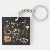 Goldmasquerade Es ist Party Zeit | Schlüsselanhänger (Rückseite)