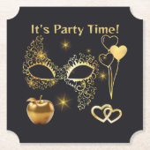 Goldmasquerade Es ist Party Zeit | Untersetzer (Vorderseite)