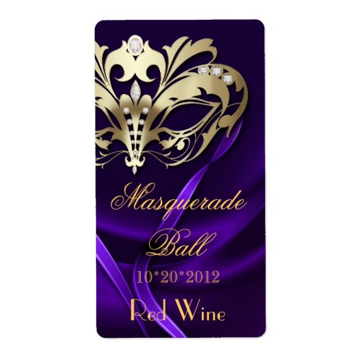 Goldmasquerade Lila Jewele Holiday Wine Label (Vorne)