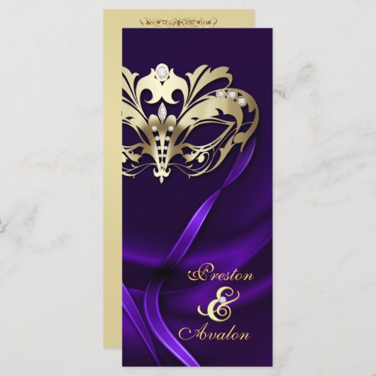 Goldmasquerade Lila Jeweled Wedding Program Programm (Vorne/Hinten)