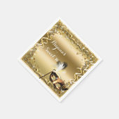Goldmasquerade Maske Elegante Ball Geburtstagspart Serviette (Ecke)