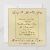 Goldmasquerade Maske Lila neue Jahre Einladung (Rückseite)