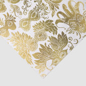 Goldmasquerade Masken auf weißem Muster Seidenpapier (Ausschnitt)