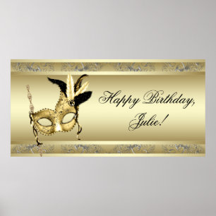 Goldmasquerade-Party-Banner Poster