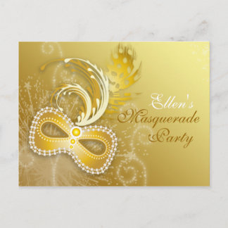 Goldmasquerade-Party Einladung