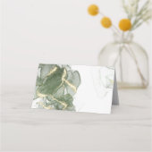 Goldmatte grüne Farbe Platzkarte (Rückseite)