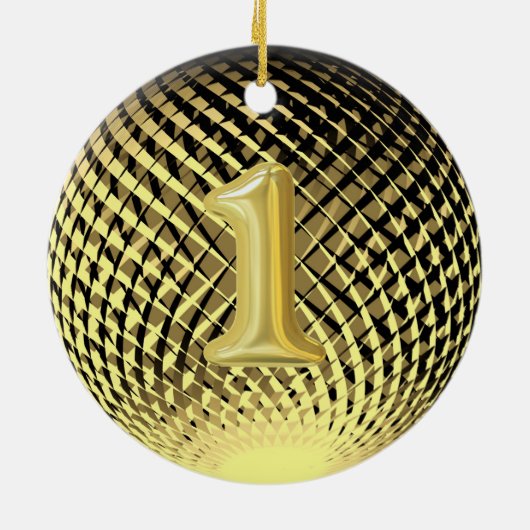 Goldmedaille, 1. Platz Gewinner Keramik Ornament (Hinten)