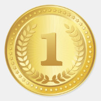 Goldmedaille 1. Platz Sieger Aufkleber