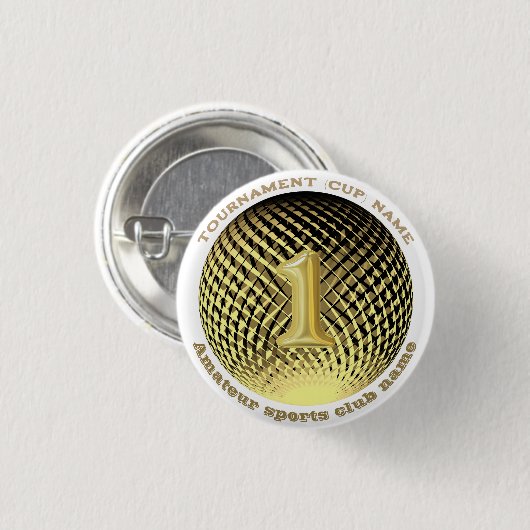 Goldmedaille, 1. Platz Siegerin Sticker Button (Vorne & Hinten)