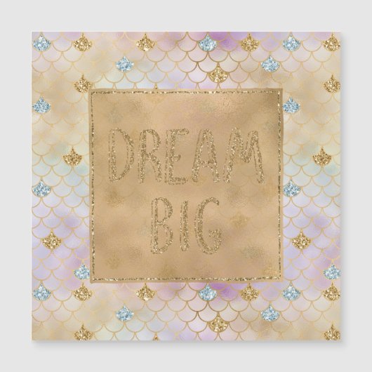 Goldmedaille Aqua Glitzer Traumhaft Lila Meerjungf Magnetkarte (Vorderseite)